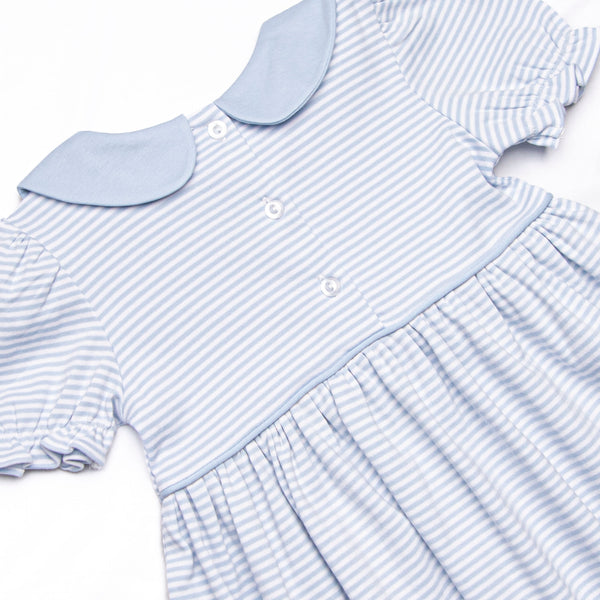 Mallard Pima Embroidered Dress, Blue