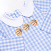 Down the Court Dunk Applique Short Romper, Blue