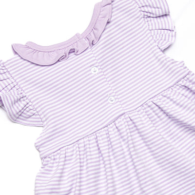 Aurora Pima Ruffle Short Set, Purple