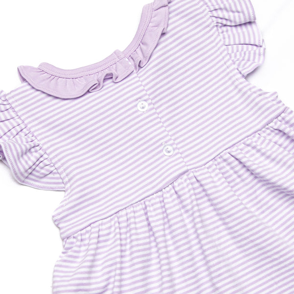 Aurora Pima Ruffle Short Set, Purple