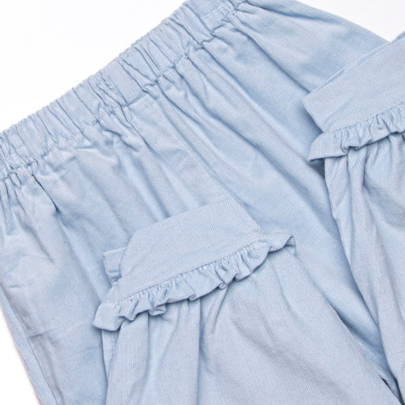 Perfect Day Plaid Ruffle Pant Set, Blue