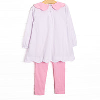 Dot Your Darling Collared Pocket Legging Set, Pink