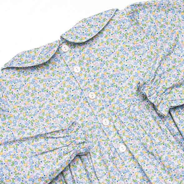 Prim Petals Smocked Romper, Blue