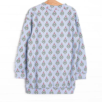 Medallion Moments Mock Neck Sweatshirt, Blue