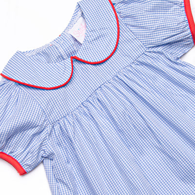 Making the Grade Applique Dress, Blue