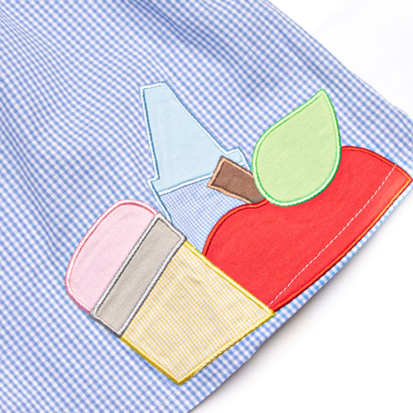 Making the Grade Applique Dress, Blue