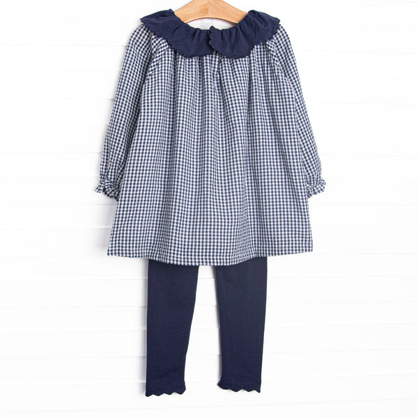 Campfire Classic Scalloped Collar Legging Set, Navy