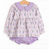 Patches of Petals Diaper Set, Purple