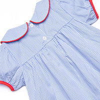 Making the Grade Applique Dress, Blue