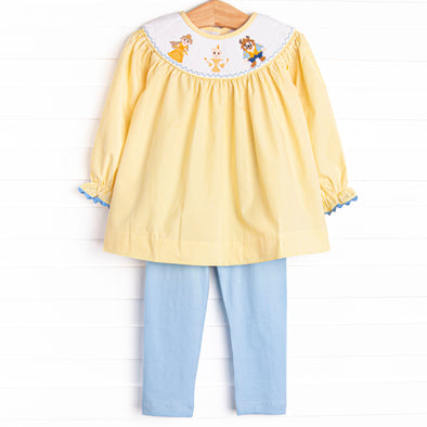 Blushing Beauty Smocked Legging Set, Yellow