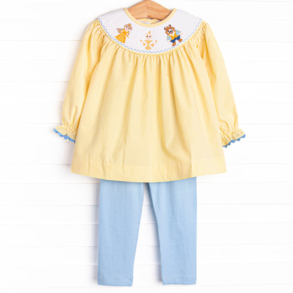 Blushing Beauty Smocked Legging Set, Yellow