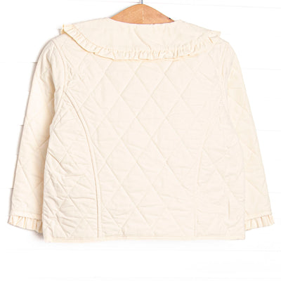 Parker Ruffle Coat, Cream