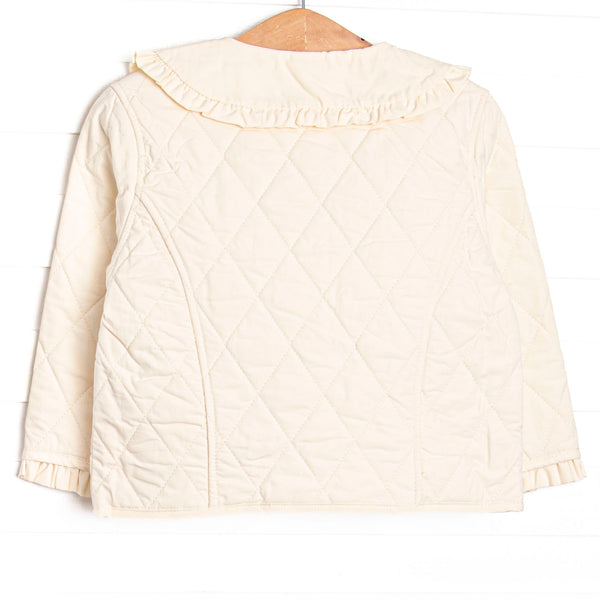 Parker Ruffle Coat, Cream