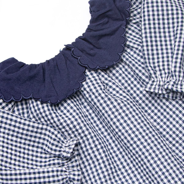 Campfire Classic Scalloped Collar Diaper Set, Navy