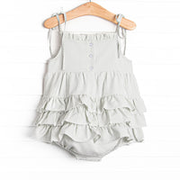 Pacific Palms Smocked Ruffle Bubble, Green