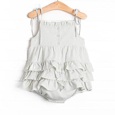 Pacific Palms Smocked Ruffle Bubble, Green