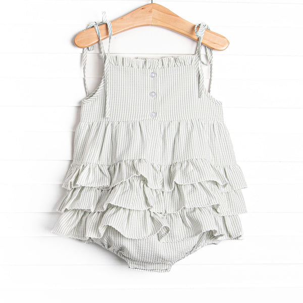 Pacific Palms Smocked Ruffle Bubble, Green