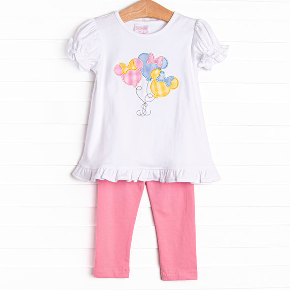 Mouse in the House Applique Legging Set, Pink