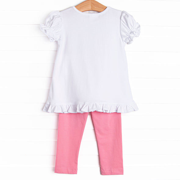 Mouse in the House Applique Legging Set, Pink