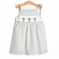 Pacific Palms Smocked Dress, Green