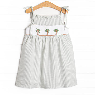 Pacific Palms Smocked Dress, Green
