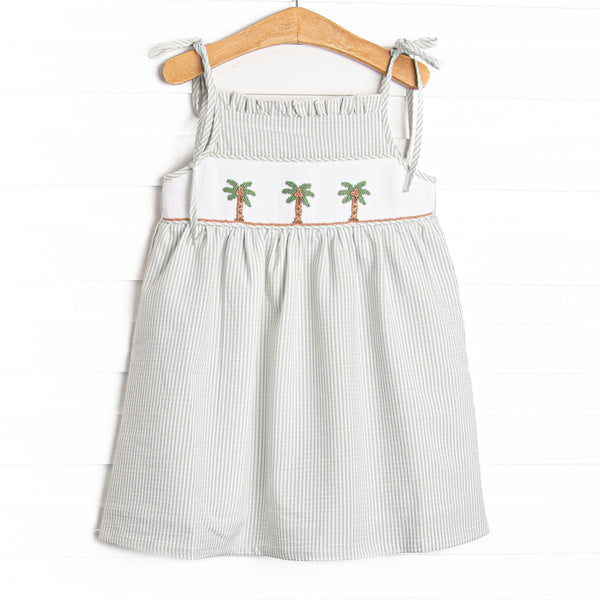 Pacific Palms Smocked Dress, Green