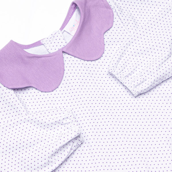 Dot Your Darling Collared Pocket Legging Set, Purple