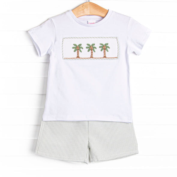 Pacific Palms Smocked Short Set, Green – Stitchy Fish