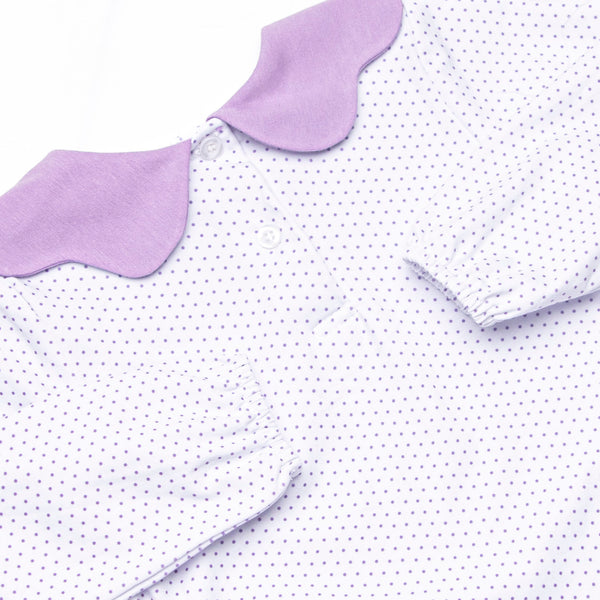 Dot Your Darling Collared Pocket Legging Set, Purple