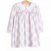 Magenta Medallions Scalloped Collar Dress, Pink