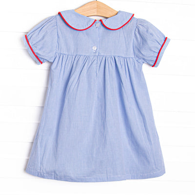 Best of the Best Applique Dress, Blue