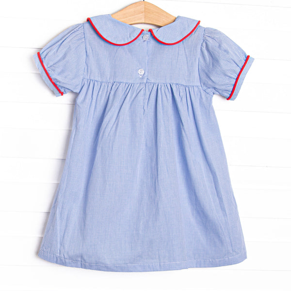 Best of the Best Applique Dress, Blue