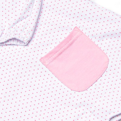 Dot Your Darling Collared Pocket Legging Set, Pink