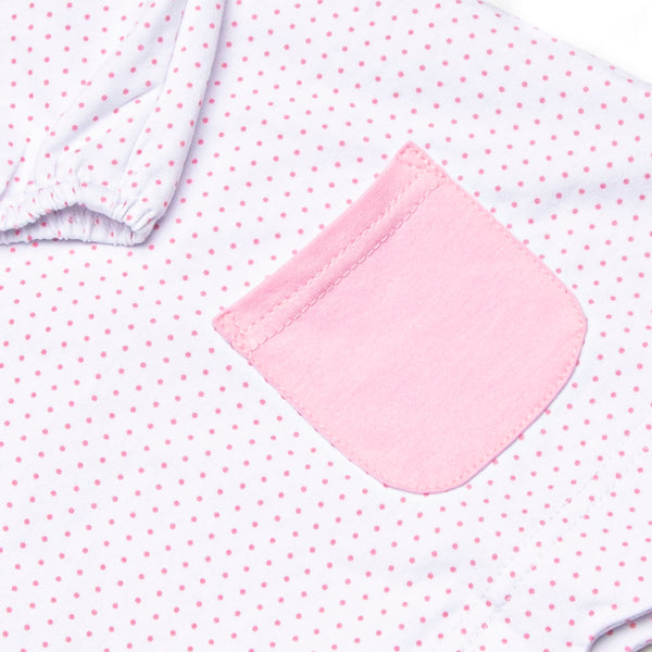 Dot Your Darling Collared Pocket Legging Set, Pink
