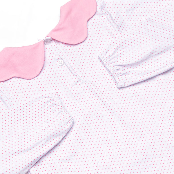 Dot Your Darling Collared Pocket Legging Set, Pink