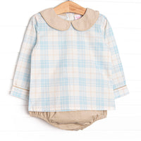 Picture Perfect Plaid Diaper Set, Blue