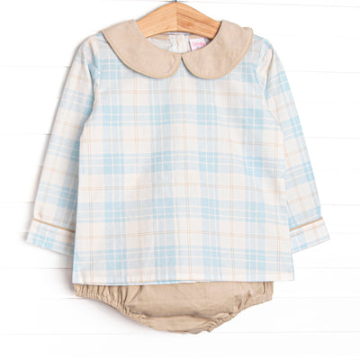 Picture Perfect Plaid Diaper Set, Blue