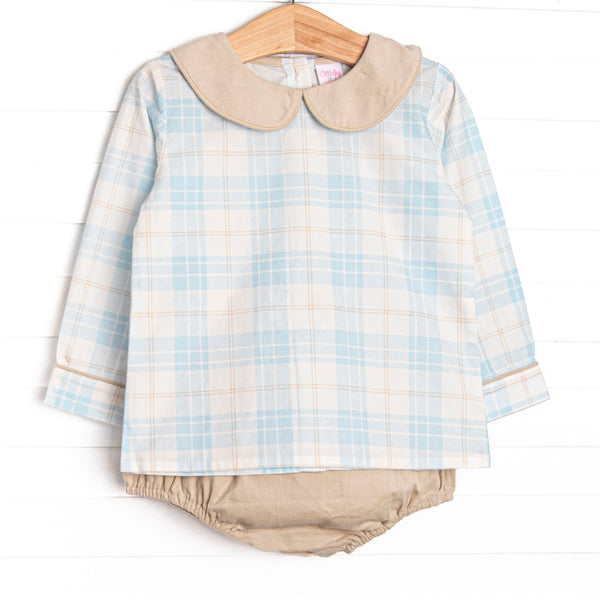 Picture Perfect Plaid Diaper Set, Blue