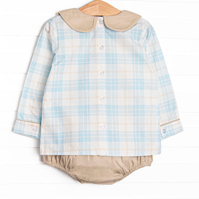 Picture Perfect Plaid Diaper Set, Blue