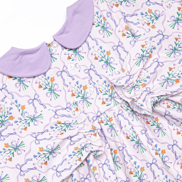 Patches of Petals Diaper Set, Purple