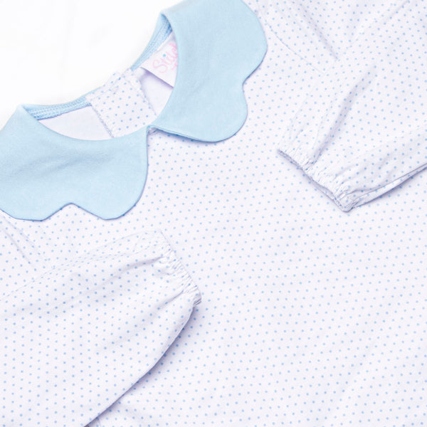 Dot Your Darling Collared Pocket Legging Set, Blue
