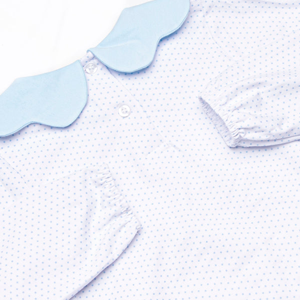 Dot Your Darling Collared Pocket Legging Set, Blue