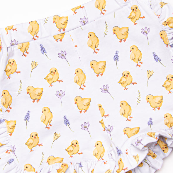 One Cute Chick Ruffle Short Set, Purple