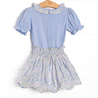 Baltimore Blues Skirt Set, Blue