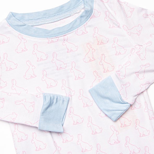 Bunny Blessings Bamboo Pajama Set, Pink