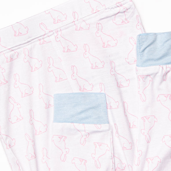 Bunny Blessings Bamboo Pajama Set, Pink