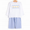 Bumper to Bumper Smocked Pant Set, Blue