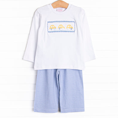 Bumper to Bumper Smocked Pant Set, Blue