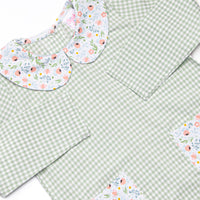 Green Goddess Gingham Ruffle Legging Set, Green