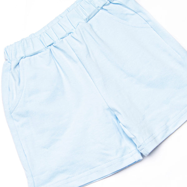 Pacific Palms Applique Short Set, Blue